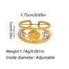18K Gold-Plated Stainless Steel Rings Waterproof Minimalist Party Gift Coconut Tree Starfish Shell Ring ,For Vacation,Waterfront