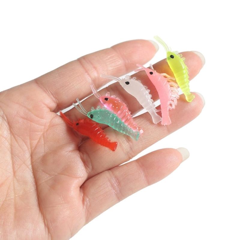 20PCS Floating Lures Baits with Hook Artificial Shrimp Fishing Lures Swimbait Simulation Shrimp Swimbaits Baits
