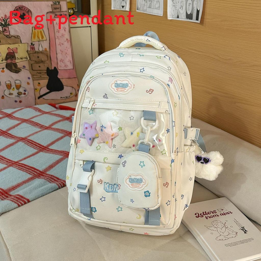 Mädchen Candy Farbe Kontrast Große Kapazität Nylon Rucksack Mit Wasserabweisenden Eigenschaften Für Die Schule