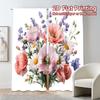 2pcs, 2D FLAT PRINTING Curtains (Without Rod) Blooming Harmony Chic Curtain Cloth Versatile 100% Polyester Curtains All Seasons