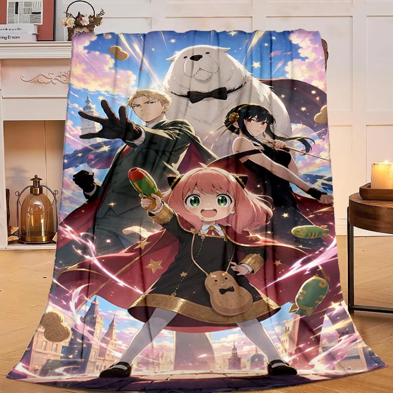 Fantasy Battle Anya Blanket Flannel Throw for Sofa, Travel, Camping, Livingroom, Office, Chair and Bed Soft and Warm Holiday gifts
