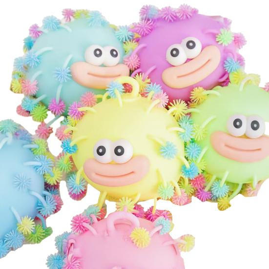Cartoon Sausage Mouth Stress Ball Anxiety Relief Long Hairs Big Eyes Ball Fidget
