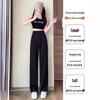 Women's High-Waist Black Wide-Leg Pants - 2024 Spring/Summer Collection