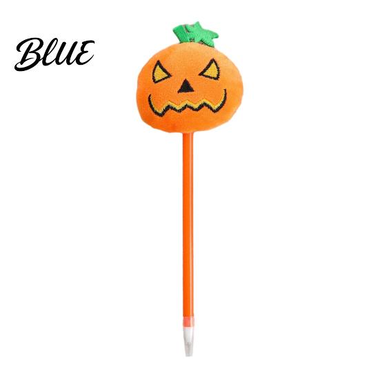 Gel Pen Halloween Pumpkin Ink Pen 0.7mm Rollerball with Plush Pumpkin Student Ballpoint Novelty Black for Party Favors Gift Supplies Push