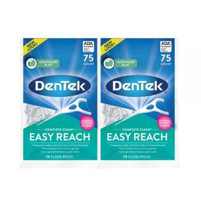 Dentech Complete Clean Easy Rich Floss Pick Advanced Fluoride Coated Mouthwash Blast Flavor 75 Ct.