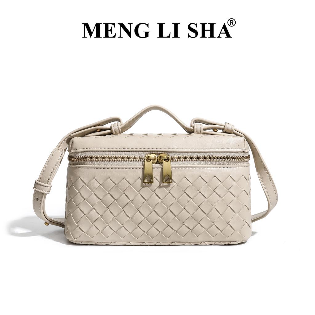 Autumn and winter new retro matte hand-woven lunch box bag trendy fashion shoulder crossbody portable box bag