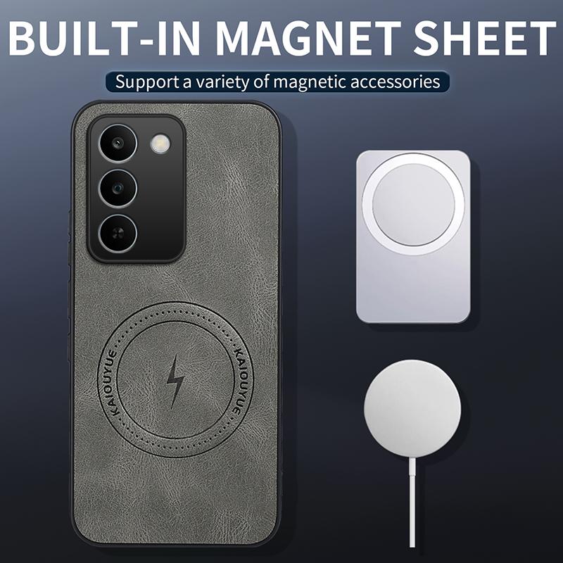 EUCAGR For Realme C83/RealmeC83 Case Simple Stylish Magnetic Suction Luxury PU Leather Skin-friendly Anti-drop Cover
