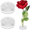 2Pcs Clear Plastic Flower Frog Pin Holders for Arrangements Vase - 2.76 Inch (70mm) - Reusable Round Floral Pin Frogs for Flower Arranging - Floral