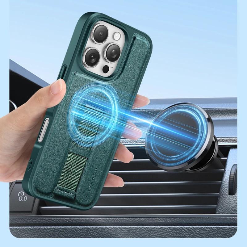 Leather Wallet Case for IPhone 17 Pro Air 15 14 13 12 16 Pro Max Plus Magsafe Case 2 in 1 Detachable Magnetic Flip Cover Holder
