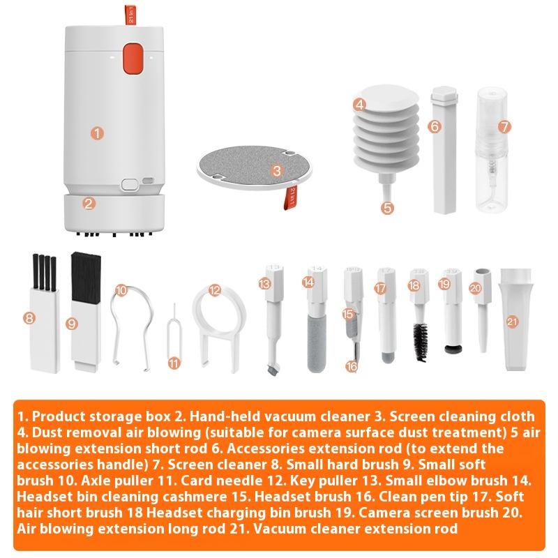 

20 in 1 cleaning kit+desktop vacuum cleaner,phone screen cleaning cloth,digital camera,headphone,phone cleaning(with detergent)