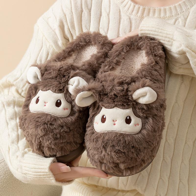 Cute soft cute cotton slippers winter thick-soled cartoon indoor home warmth plush cotton shoes winter
