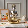 Resin Yoga Meditation Figurine Nordic Style Zen Decor Sculpture Living Room Study Desk Home Office