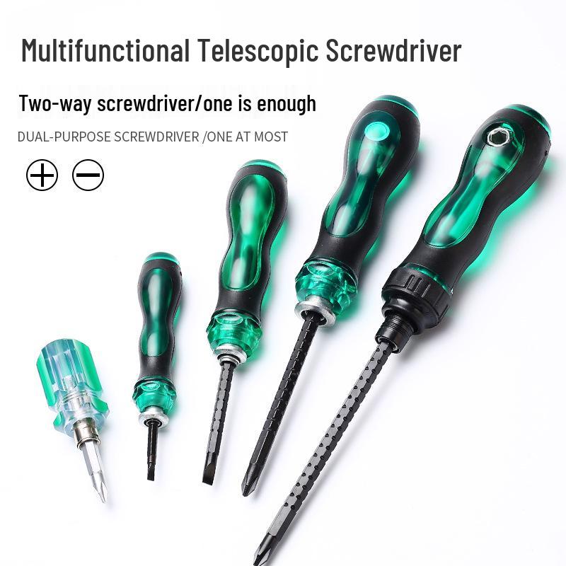 Telescopic 2-in-1 Phillips & Slotted Screwdriver Set for Household Use