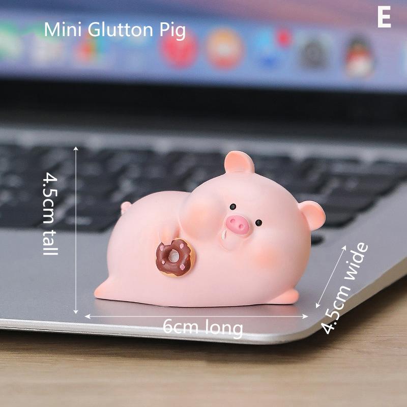 Kawaii Pig Resin Diy Home Decoration Figurines Dollhouse Moss Landscape Fairy Garden Miniatures Room Decor