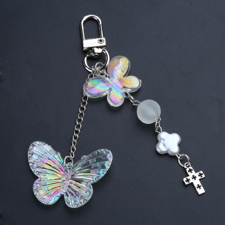 Sweet Bowknot Keychain Pendant Big Heart Charm Keyring for Purse Bag Backpack