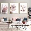 Romantic Pink Flowers Modern Line Woman Love Art Wall Art Canvas Painting Poster Print Wall Paintings For Living Room Decor