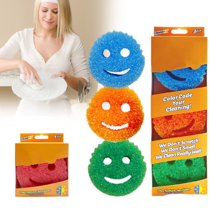 Colorful Cartoon Temperature Sensitive Sponge For Dishwashing And Cleaning Pots And Bowls