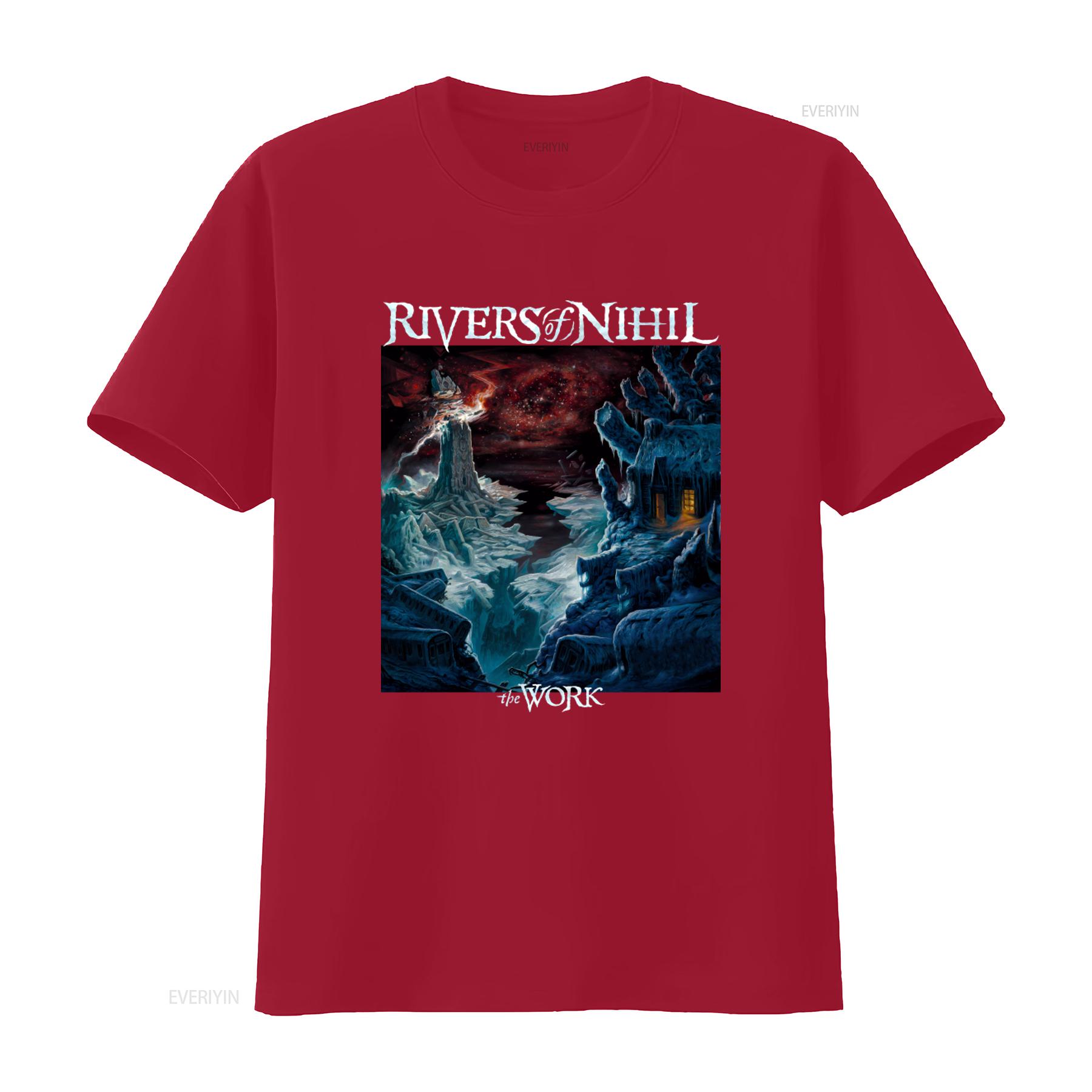 

RIVERS OF NIHIL The Work T Shirt for Men Ice Fantasy Design Unique Print vintage Washed Soft Stretched Versatile S