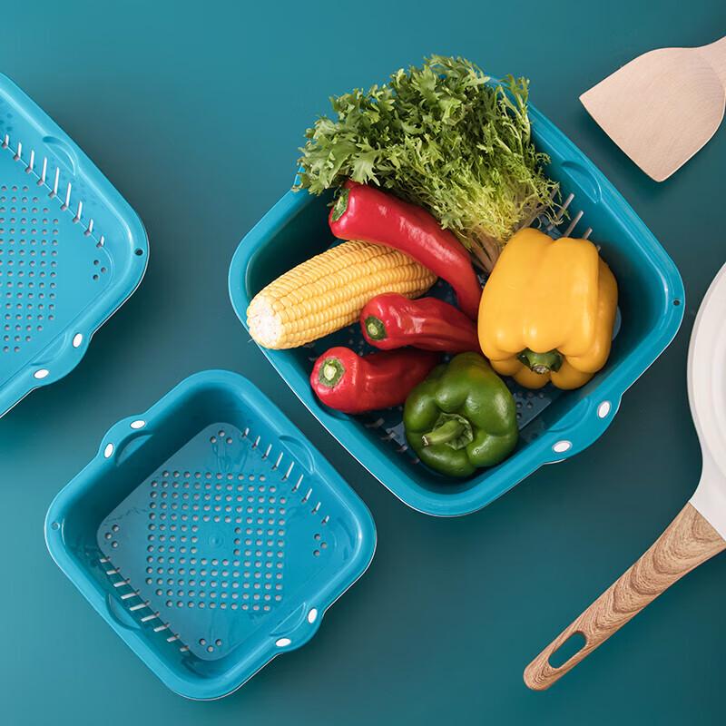 CHAHUA Double-Layer Plastic Washing & Drain Basket