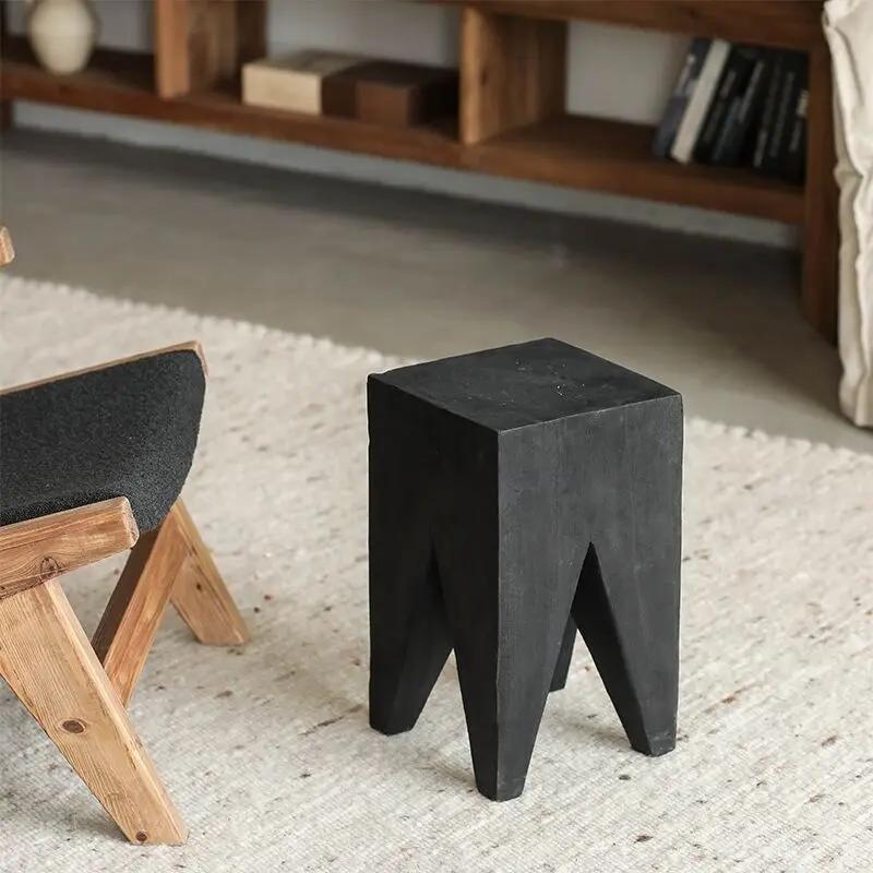 Home Coffee Table Creative Stool Short Simple Solid Wood Stump Homestay Furniture Decoration Wood Furniture Small Coffee Table