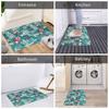 Koi Fish Sakura Blossom In Turquoise Doormat Mat Anti-Slip Cherry Flower Floral Kitchen Bath Garage Rug Carpet 40*60cm