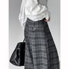 Gray Plaid High Waist Wide Leg Vintage Suit Pants Loose Fit Trousers Women Fashion Tide Spring Autumn