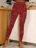 Pantalones Elásticos Elegantes de Lentejuelas para Uso Casual