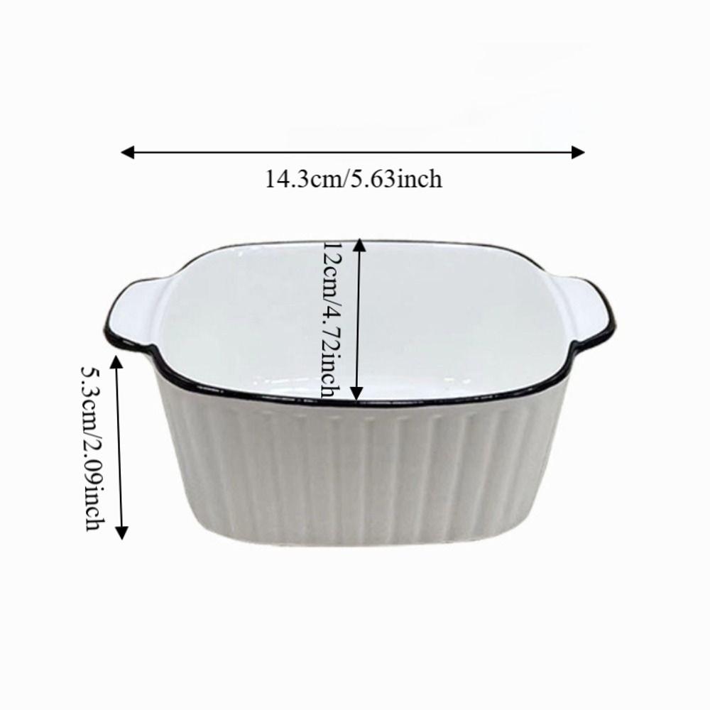 4PCS Heat-resistant Lasagna Baking Pan with Handle Rice Bowl Steamed Egg Bowl Dessert