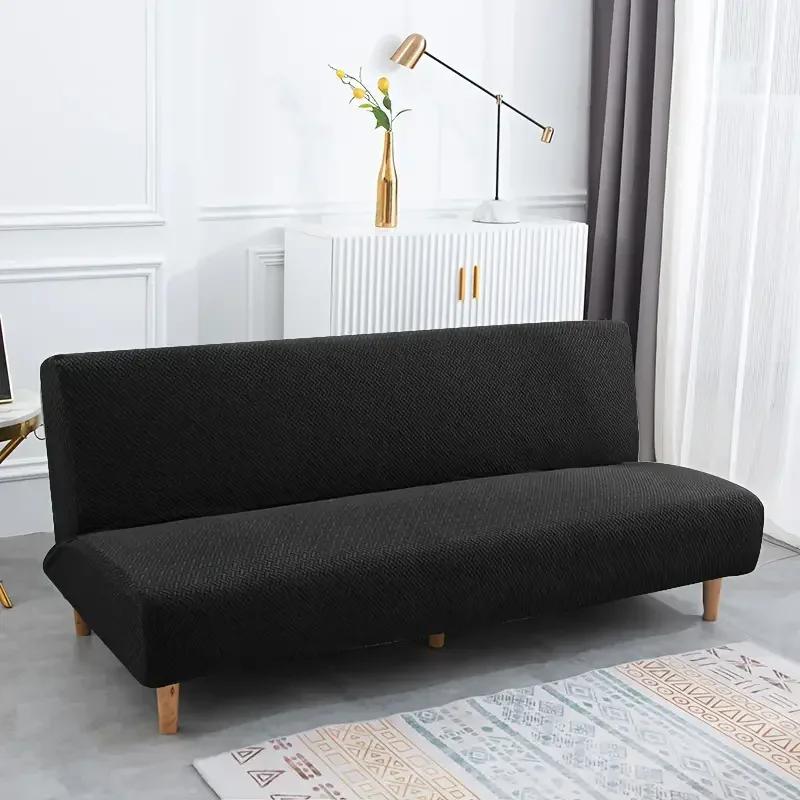 

Жаккардовый чехол на диван-кровать Классический однотонный 1/2/3-местный Защитный чехол для дивана Без подлокотников Чехлы на сиденье для декора гостиной S