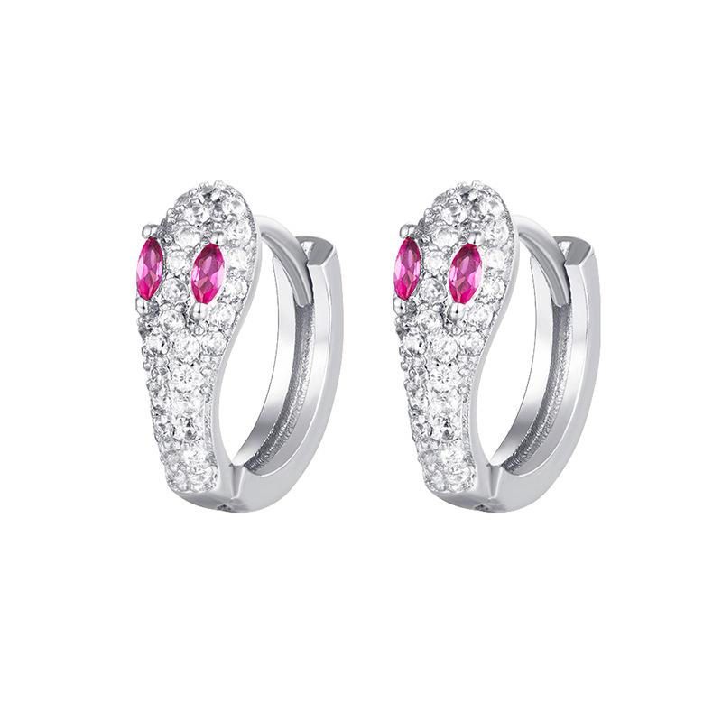 Rhinestone Zircon Snake Earrings - Fashionable Cross-Style Design