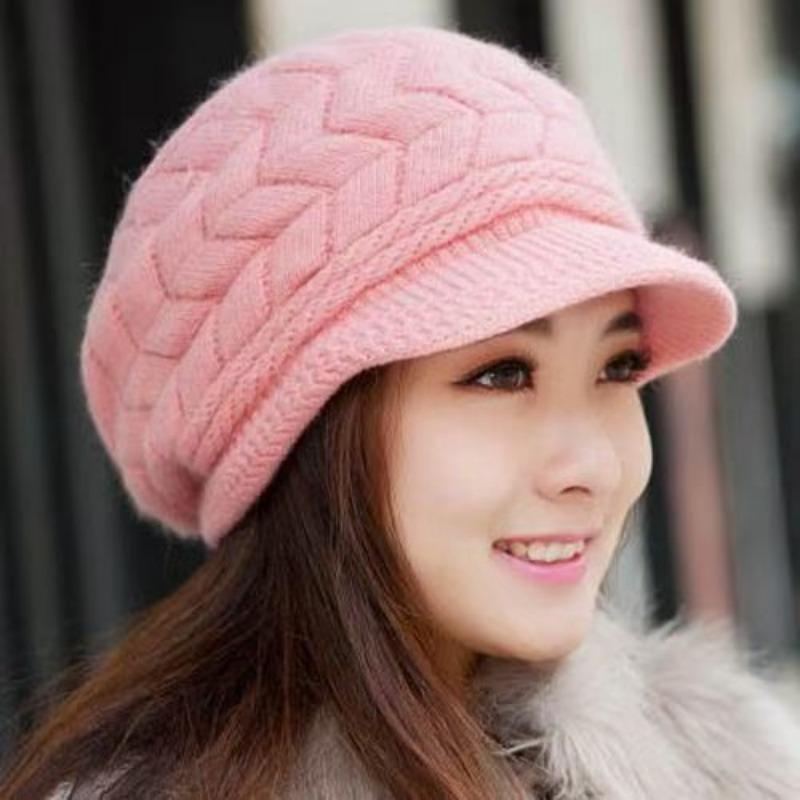 Autumn and Winter Hat Women's Ear Protection Wool Hat Duck Tongue Beret Fleece Thickened Warm Knitted Hat