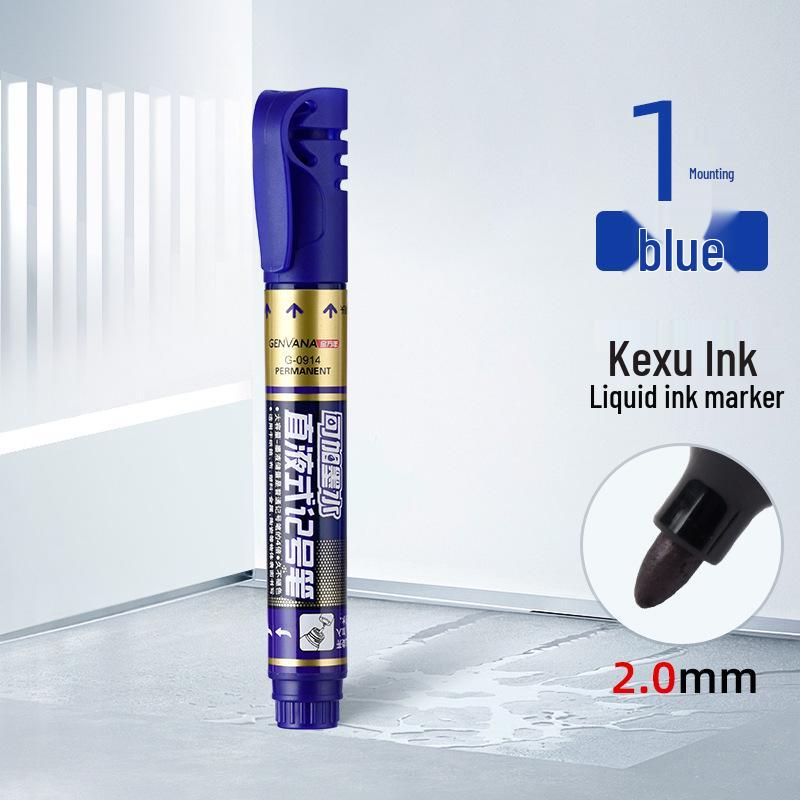 Jin Wan Nian Large-Capacity Direct-Fill Black Oil-Based Marker with Press-Activated Thick Tip