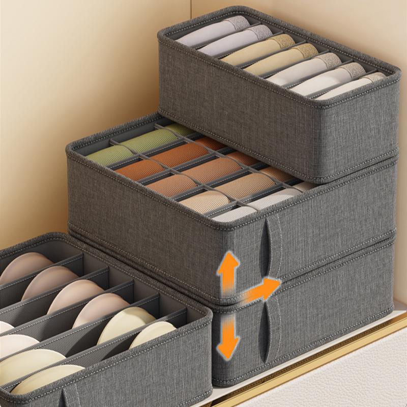3PCS Fabric Clothes Storage Organizer Cation PP Sock Bra Pants Wardrobe Organizers Of Cabinets And Drawers Home Organizer Box