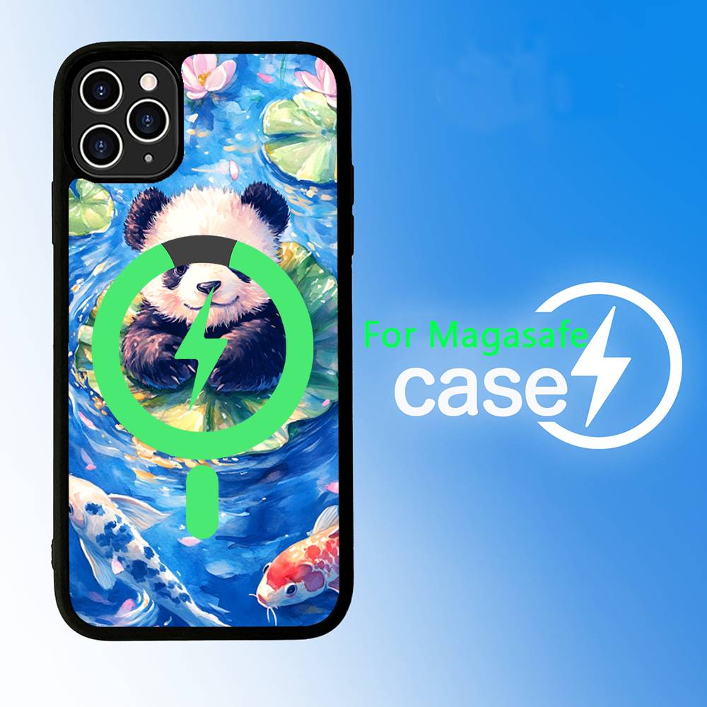 Ver Aesthetic Panda Cute For Magsafe Magnetic Phone Case For IPhone 17 16 15 14 Plus 13 12 11 Pro Max Air Cover