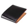 [Kipris] Oil Shell Cordovan & Vacchetta Leather Bi-fold Wallet with Coin Purse - Black 5462