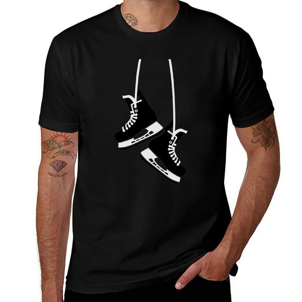 Hockey Skates Tshirt Heavy Duty Casual Work Tee