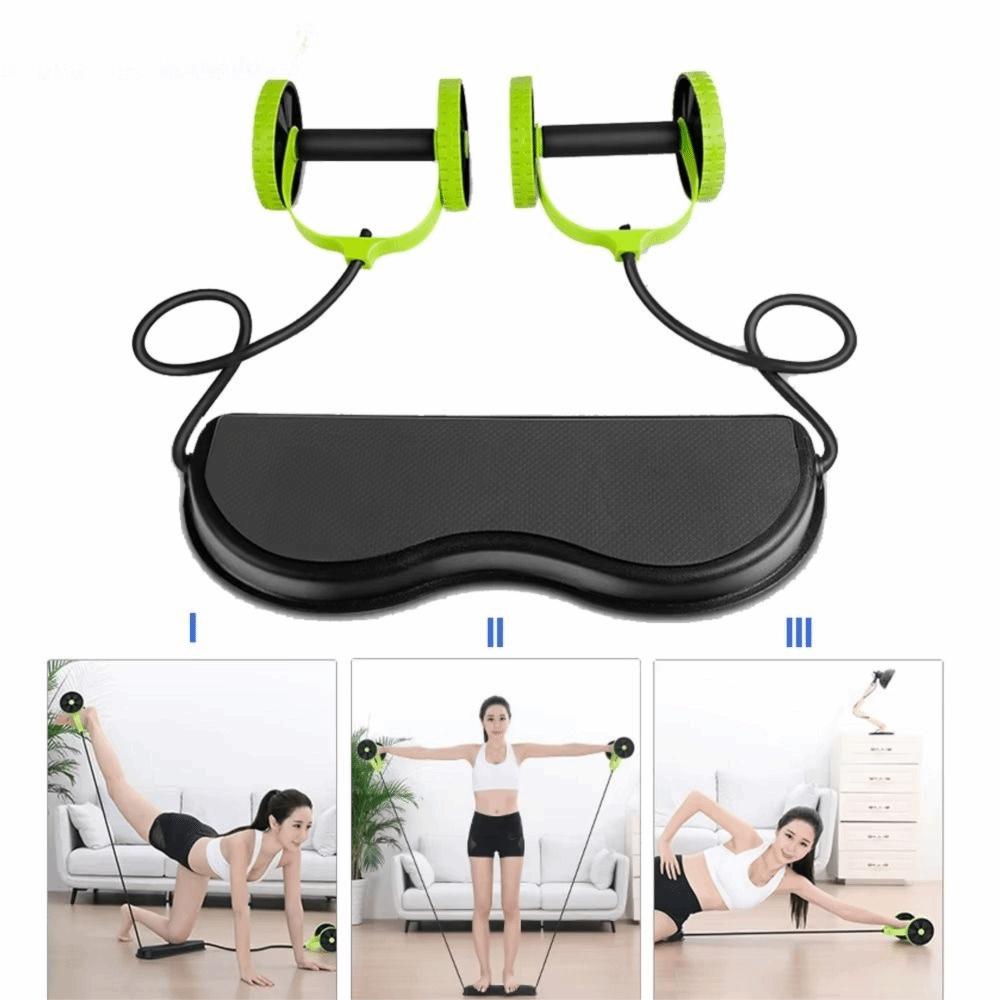 Resistance Bands Ab Roller Knee Mat Waist Slimming Device Abdominal Wheel  Fitness Training