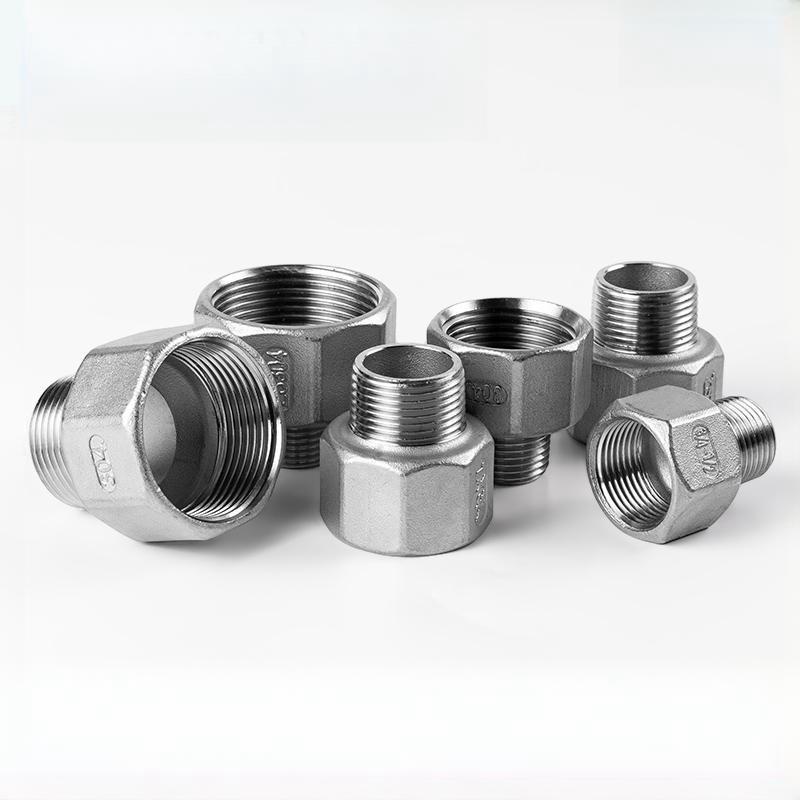 Conexão de encanamento 1/8” 1/4" 3/8" 1/2" 3/4" Aço Inoxidável 304 Rosca Macho Fêmea Redutor Adaptador de Tubo de Água Britânico
