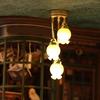 Miniature Dollhouses Chandelier Lamp 1/12 Scale Three Head Ceiling Lamp for Living Room Display Landscape Accessories
