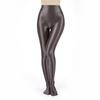 Dames Metalliske Falske Todelte Tights Høy Midje Yoga Fitness Leggings