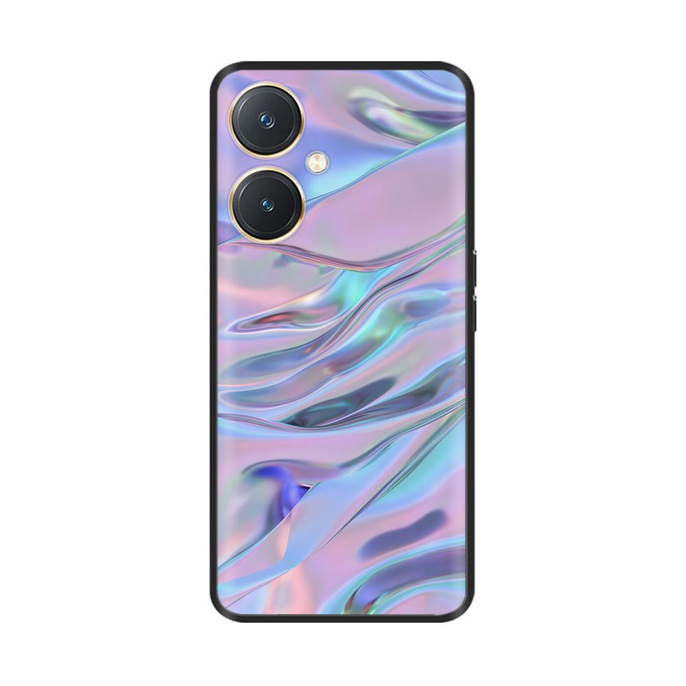 For Vivo Y27 Y27s Case Fashion Flowers Black Soft Coque Silicone Shockproof TPU Phone Cover Funda for Vivo Y27 Y 27 Bumper V2249