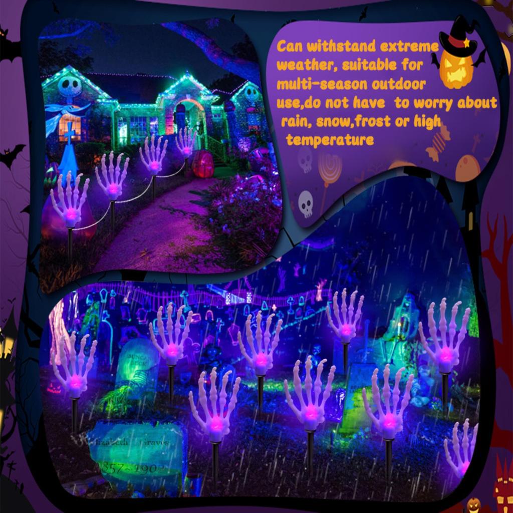 Halloween LED Luminous Ghost Hand Solar Skeleton Hand Ground Plug Light Garden Atmosphere Decoration Props