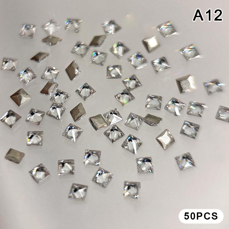 12 Gitter Gemischte Mini Zirkon Nagel Diamanten Pferdeaugen Diamanten Weiß Champagner Nagel Strass Glänzend Bunte Nagel Juwelen Nagel Charms