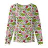 Women's Casual Fashion Long Sleeve Standing Collar Single Breasted Christmas Print Workwear Jacket Tops