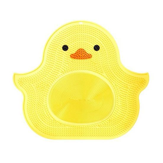 Foot Rub Mat Little Yellow Duck Design Silicone Foot Mat Anti-Slip Suction Cup Bottom Dead Skin Remover Bath Pad