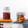 50/100ml Glass Bottle Sealed Storage Jar with Buckle Airtight Locking Lid Big Mouth Kitchen Bottles for Coffee Beans Fruits Nuts