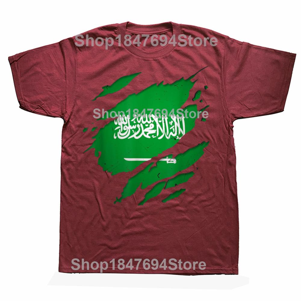 Funny Proud Saudi Arabian T Shirt Saudi Arabia Flag Tee Tops Round Neck Short-Sleeve Fashion Tshirt Clothing Casual T-shirts