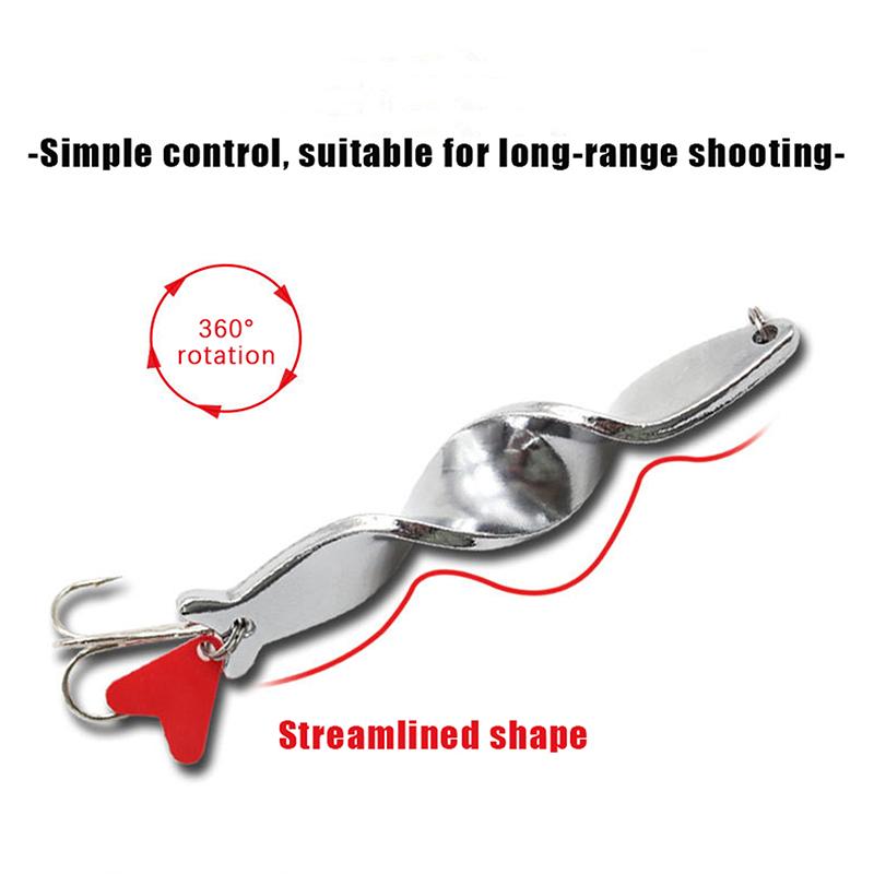 1Pcs Gold Silver 10G 14G 21G 28G Rotating Metal Spinner Spoon Fishing Lure Baits For Trout Pike Pesca Fish Treble Hook Tackle