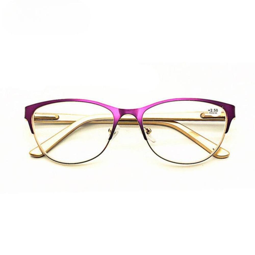 1.0 ~ 3.5 Metal Eyeglass Legs Presbyopia Glasses HD Fashion Cat Eye Reading Glasses Women's Decorative/eye Protection Glasses