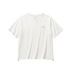 Loose Short Sleeve Knitted T-Shirt Women Tops Ivory-White 962628107-1